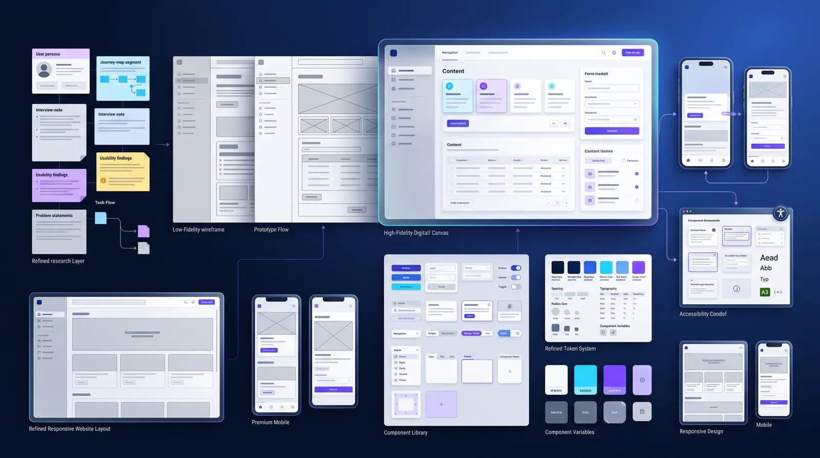 Connected user experience design process modules